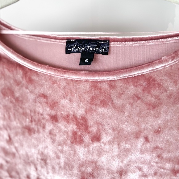 Dusty Pink Crushed Velvet Top - Picture 5 of 6